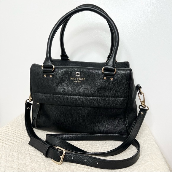 kate spade Handbags - Kate Spade Grant Park Hadlen Bag Black WKRU2599 Leather Satchel Crossbody Purse